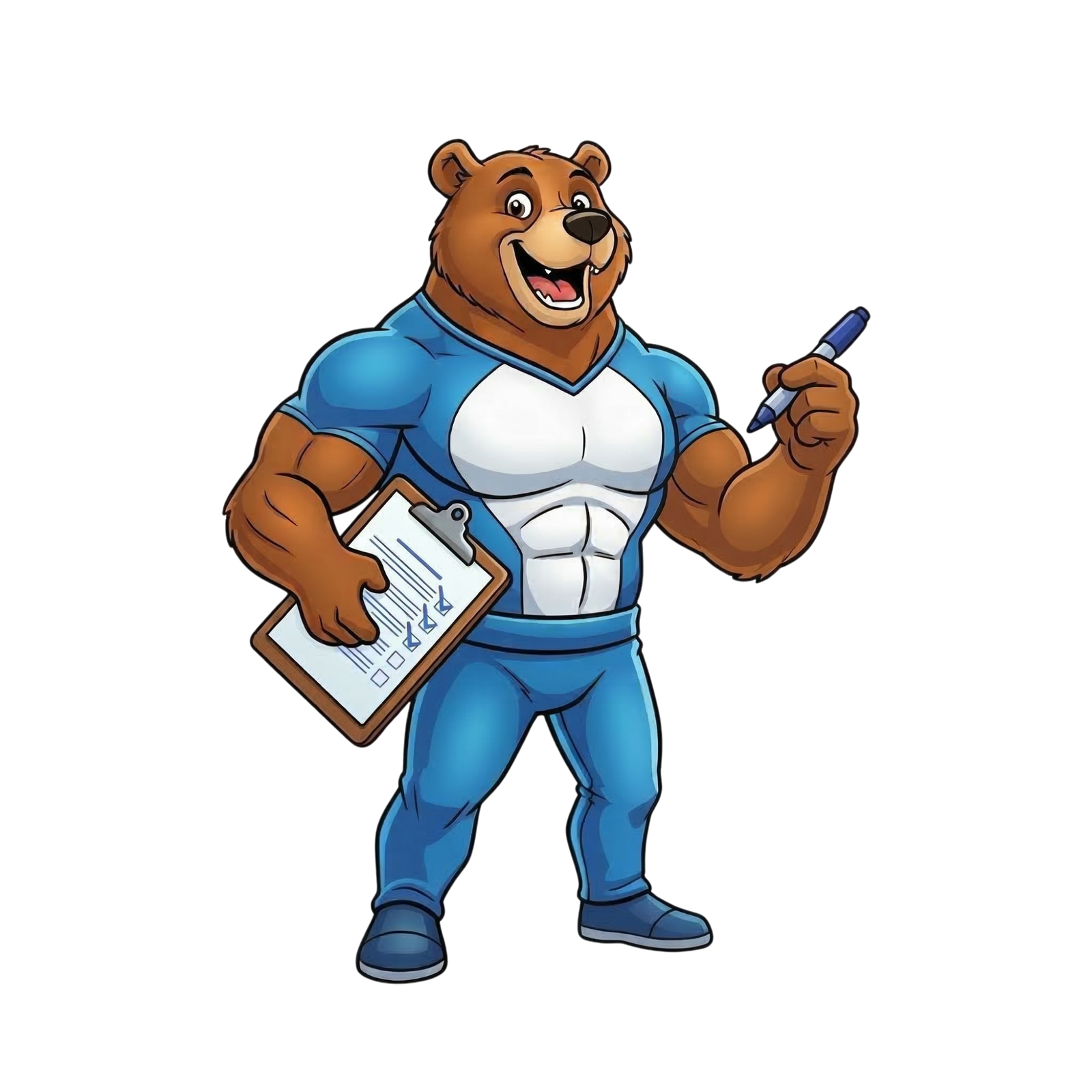 XXL Reinigung & Umzug – Bär mit Klemmbrett